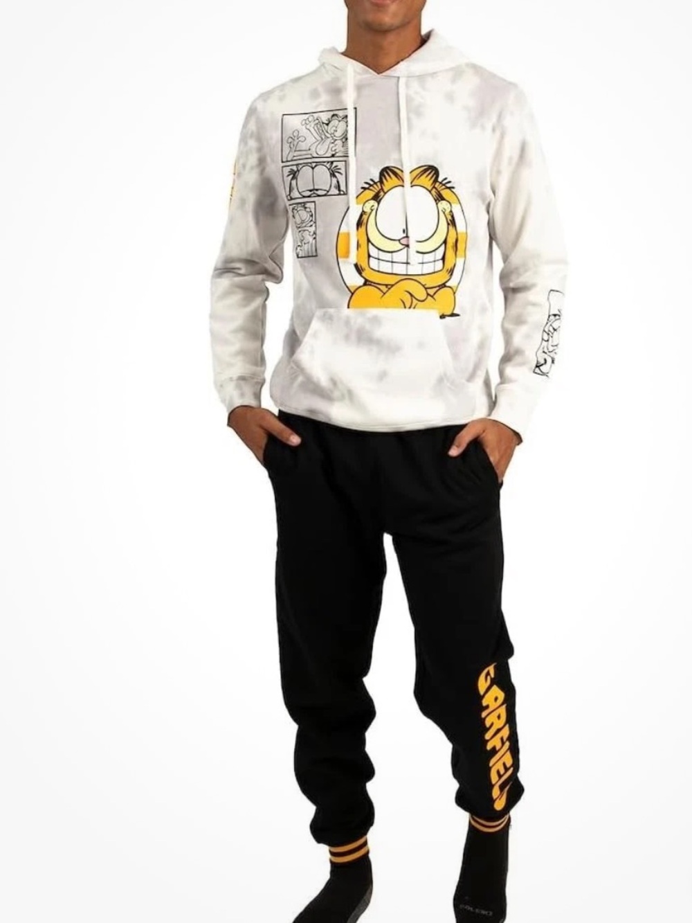 Garfield Adult Hoodie/Jogger Sweatpants Combo Cartoon Comic Cat  NWT Sz Small